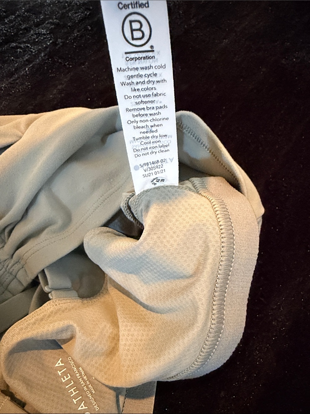 Athleta Cinch Longline Bra A-C Gray Powervita Ruched Front Medium - Picture 6 of 10